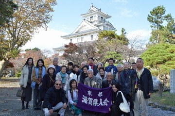 長浜城を背に記念写真